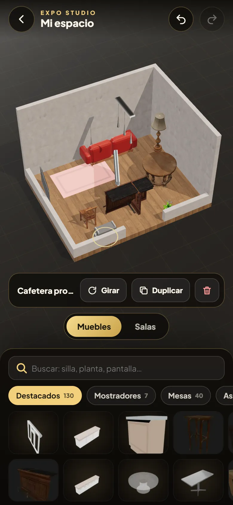 The 3D stand editor